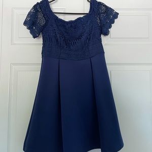 Navy blue off-shoulder francescas dress, size small